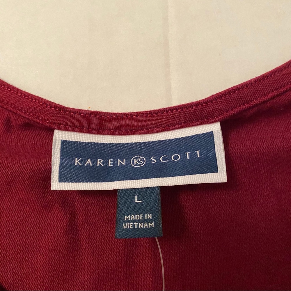 Karen Scott | Basketweave scoop neck tee - Picture 7 of 8